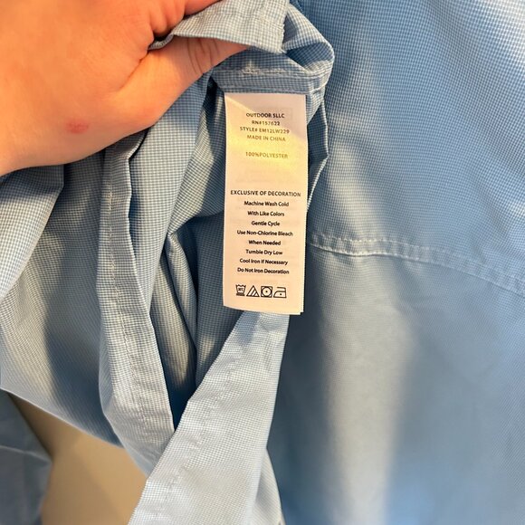Eddie Bauer Guide Long Sleeve Shirt Mens Size XXL Sky Blue Button Down Hiking - Picture 5 of 9